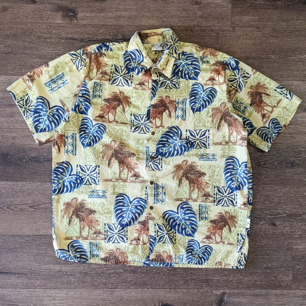Vintage Go Barefoot palm tree Hawaiian shirt - SIZE XL